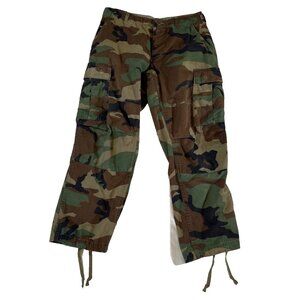 US Military Pants Men’s Small Short Trousers Woodland Camo Cargo Army